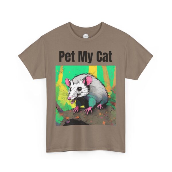 Pet My Cat Opposum Unisex Heavy Cotton Tee - Image 6