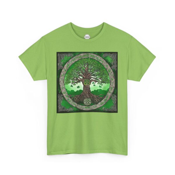 Celtic Shamrock Tree Unisex Heavy Cotton Tee - Image 6