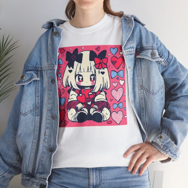 Kawaii Girl in Love Unisex Heavy Cotton Tee