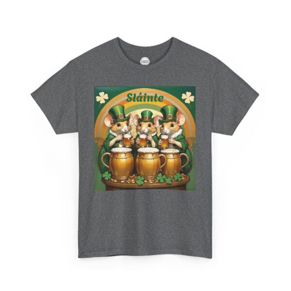 Slainte Irish Drinking Mice Beer Unisex Heavy Cotton Tee - Image 7