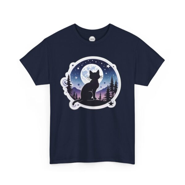 Mountain Stargazer Kitty Unisex Heavy Cotton Tee - Image 10