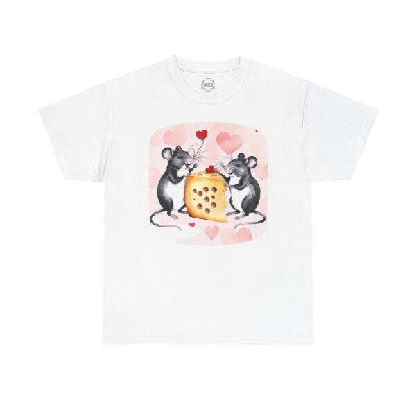 Cheesy Grins Mice in Love Unisex Heavy Cotton Tee - Image 2