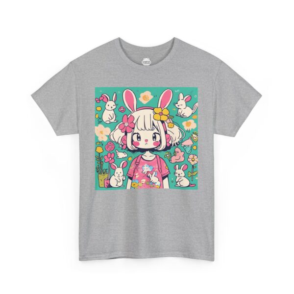 Kawaii Girl with Bunny Ears Unisex Heavy Cotton Tee - Image 4