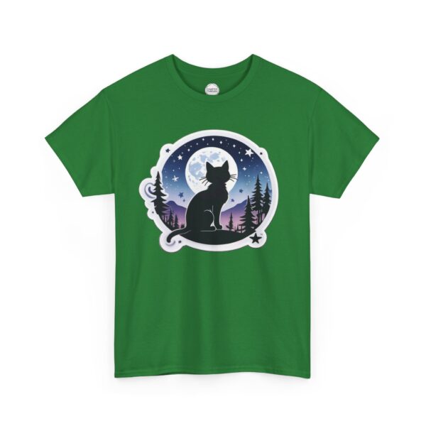 Mountain Stargazer Kitty Unisex Heavy Cotton Tee - Image 12