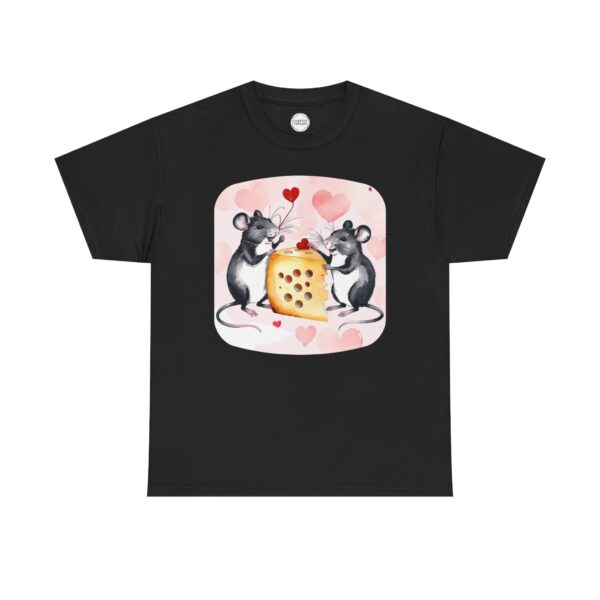 Cheesy Grins Mice in Love Unisex Heavy Cotton Tee - Image 3