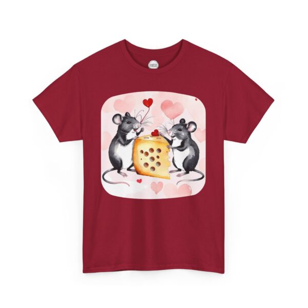 Cheesy Grins Mice in Love Unisex Heavy Cotton Tee - Image 4