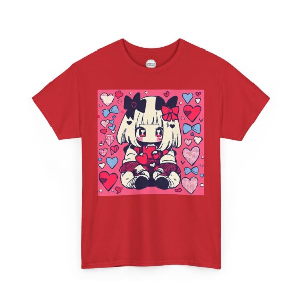 Kawaii Girl in Love Unisex Heavy Cotton Tee - Image 9