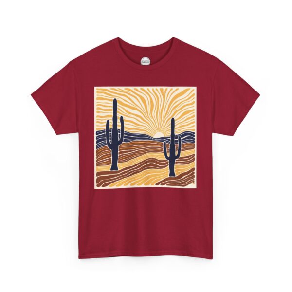 Saguaro Cactus Sunrise Unisex Heavy Cotton Tee