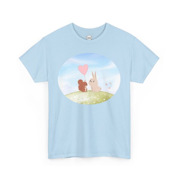 Squirrel Gives Bunny Heart Balloon Unisex Heavy Cotton Tee - Image 12